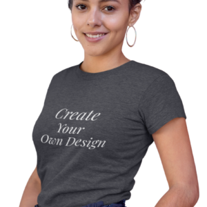 Create Your Own Charcoal Melange Women Round Neck TShirt