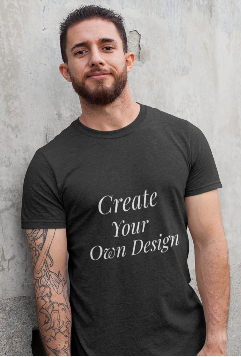 CreateYourOwnDesignCharcoalMelange T-Shirt Create Your Own Design